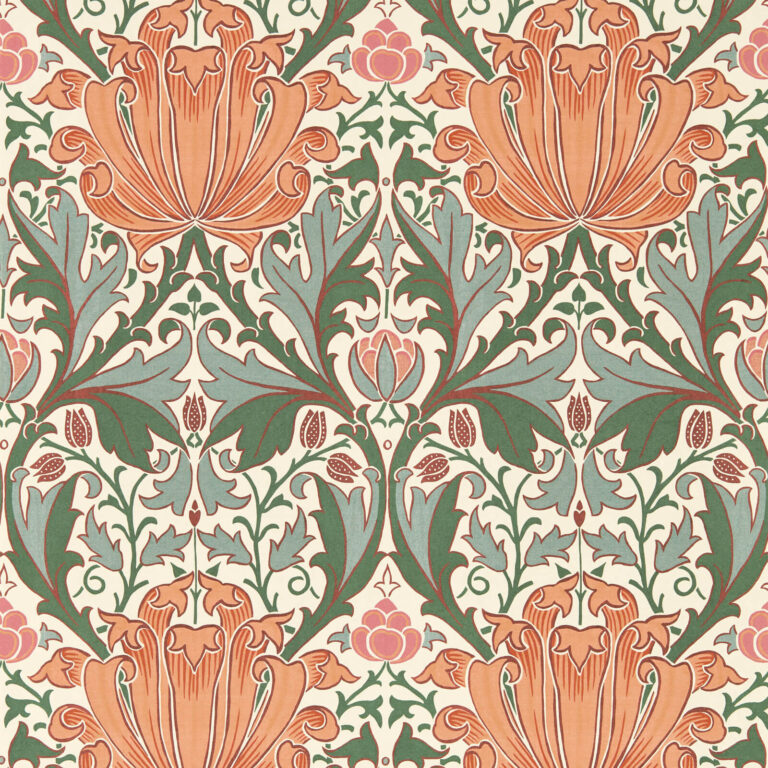 Обои Morris & Co — Helena — Peach/Teal — 217361