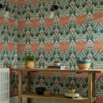Обои Morris & Co — Helena — Peach/Teal — 217361