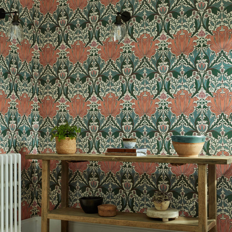 Обои Morris & Co — Helena — Peach/Teal — 217361