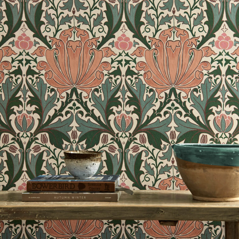 Обои Morris & Co — Helena — Peach/Teal — 217361