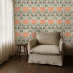 Обои Morris & Co — Helena — Peach/Teal — 217361