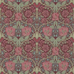 Обои Morris & Co — Honeysuckle & Tulip — Burgundy/Sage — 214703