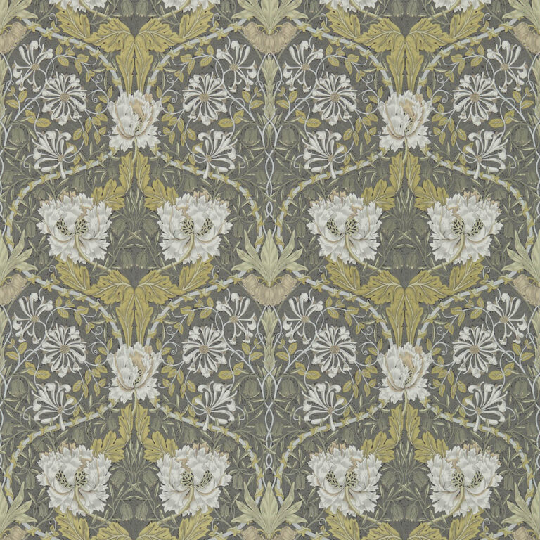 Обои Morris & Co — Honeysuckle & Tulip — Charcoal/Gold — 214701