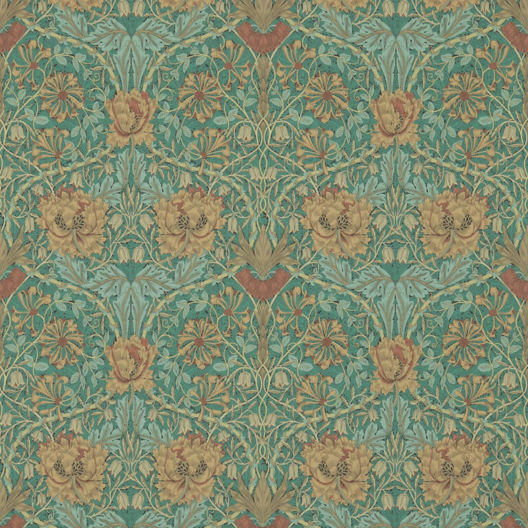 Обои Morris & Co — Honeysuckle & Tulip — Emerald/Russet — 214704