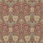 Обои Morris & Co — Honeysuckle & Tulip — Red/Gold — 214700