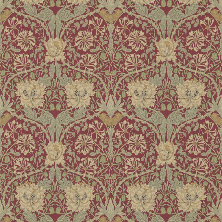 Обои Morris & Co — Honeysuckle & Tulip — Red/Gold — 214700