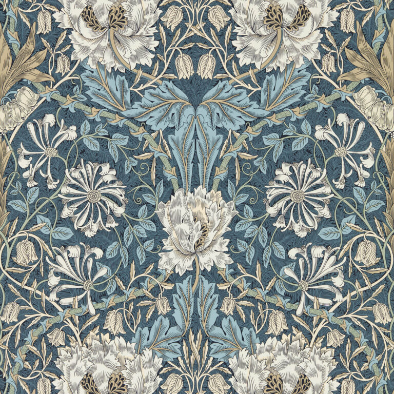 Обои Morris & Co — Honeysuckle & Tulip — Woad/Thyme — 217371
