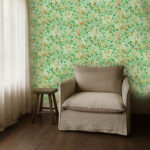 Обои Morris & Co — Honeysuckle — Sky/Burnt Orange — 217094
