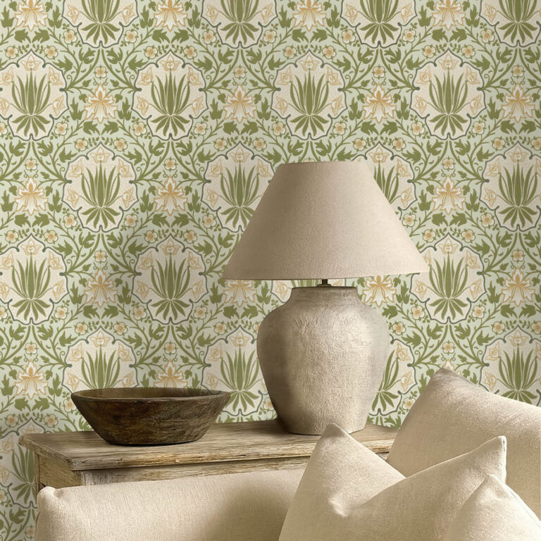Обои Morris & Co — Iris & Rose — Bayleaf/Weld — 217567