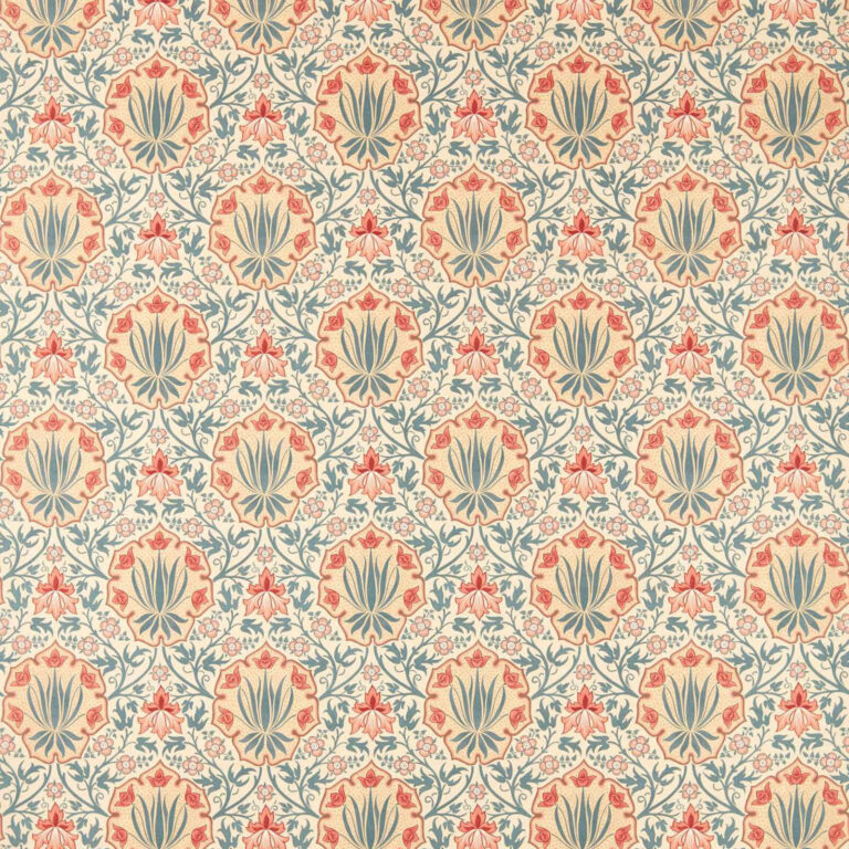Ткань Morris & Co — Iris & Rose — Indigo/Crimson — 227374
