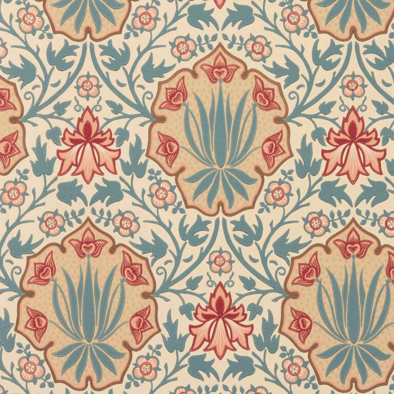 Обои Morris & Co — Iris & Rose — Indigo/Crimson — 217566