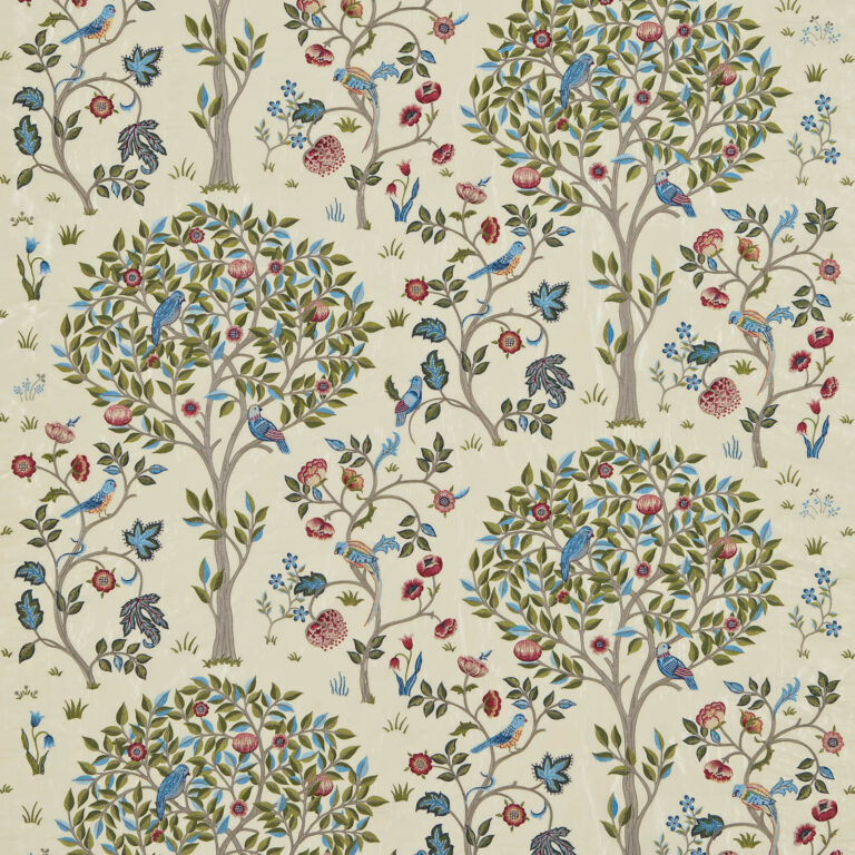 Ткань Morris & Co — Kelmscott Tree Embroidery — Woad/Rose — 230343
