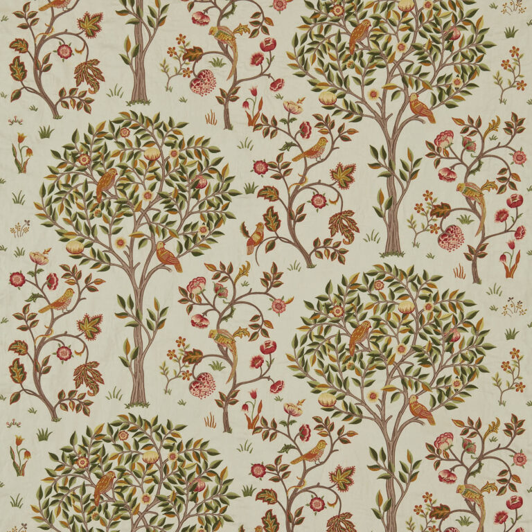 Ткань Morris & Co — Kelmscott Tree Embroidery — Russet/Artichoke — 230342