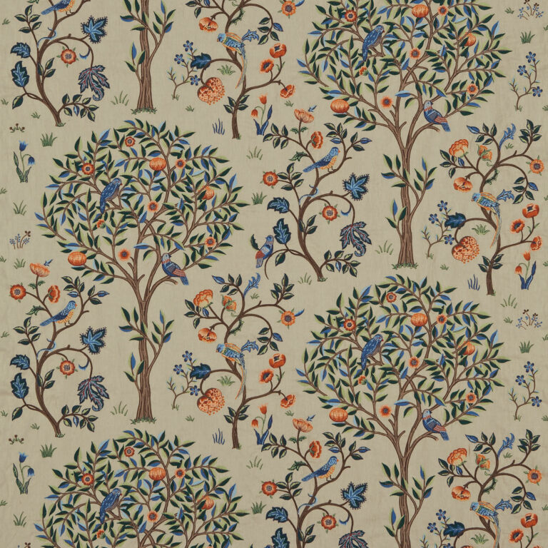 Ткань Morris & Co — Kelmscott Tree Embroidery — Russet/Forest — 230341
