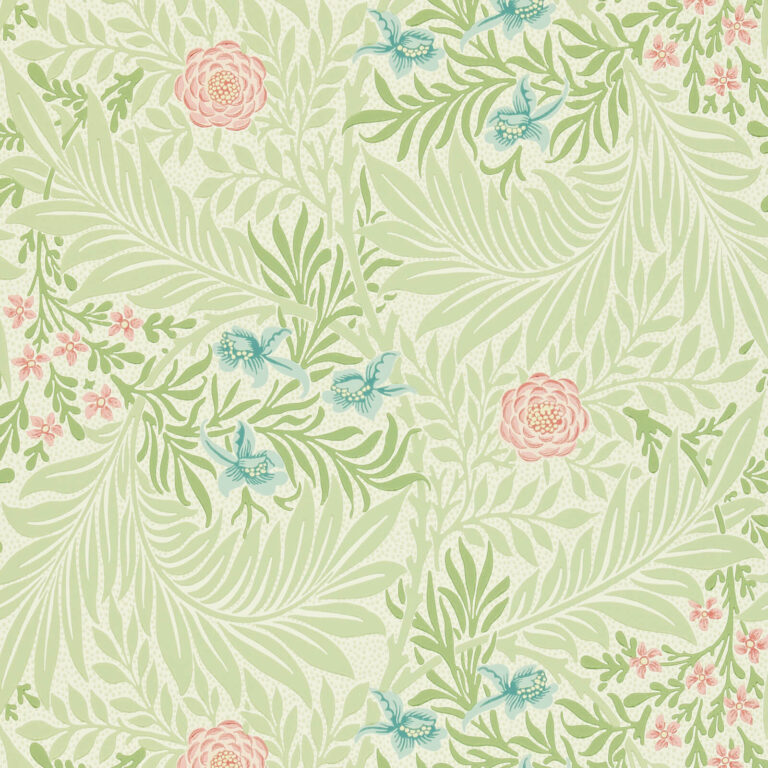 Обои Morris & Co — Larkspur — Green/Coral — 212558