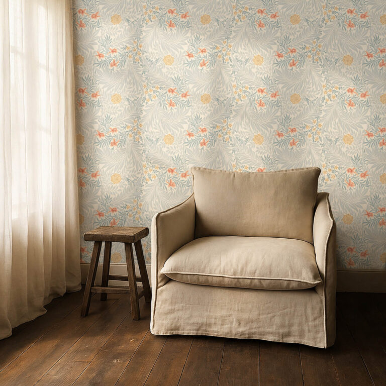 Обои Morris & Co — Larkspur — Slate/Russet — 212556