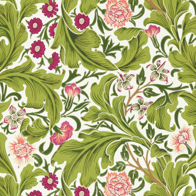 Обои Morris & Co — Leicester — Sour Green/Plum — 217334