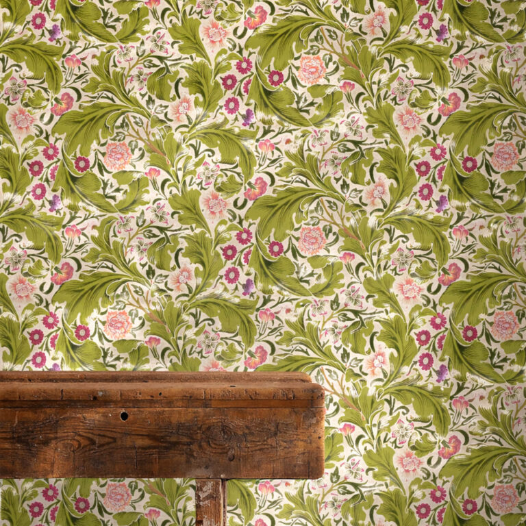 Обои Morris & Co — Leicester — Sour Green/Plum — 217334