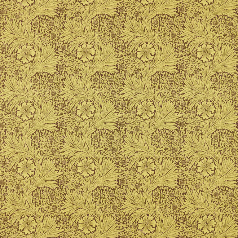 Ткань Morris & Co — Marigold — Summer Yellow/Chocolate — 226983