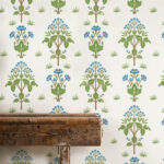 Обои Morris & Co — Meadow Sweet — Cobalt/Grass green — 217368