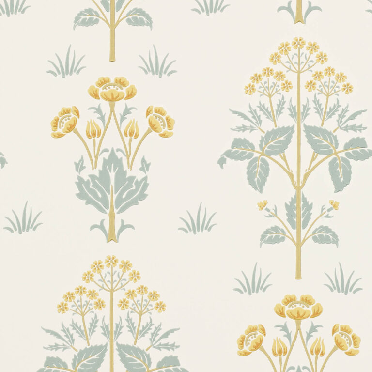 Обои Morris & Co — Meadow Sweet — Gold/Slate — 210349