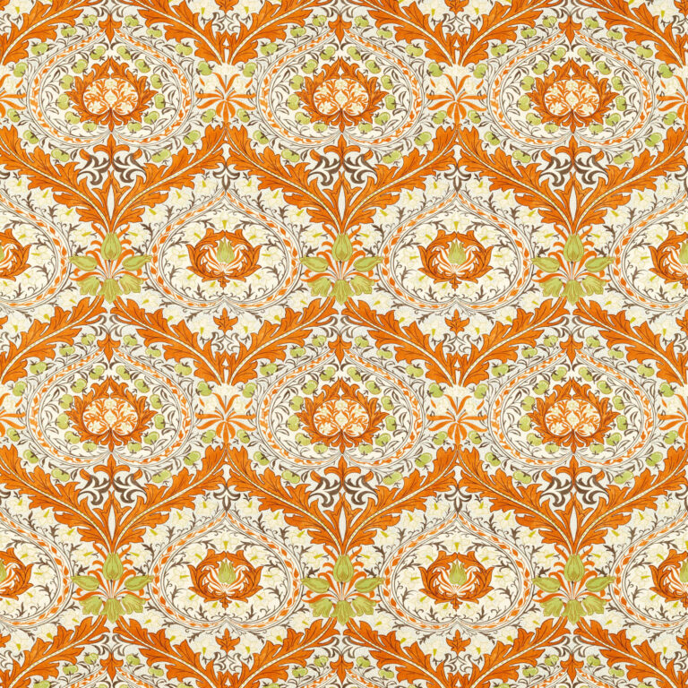 Ткань Morris & Co — Merton — Burnt Orange/Chartreuse — 226994