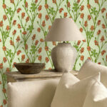 Обои Morris & Co — Monkshood — Tangerine/Sage — 217345