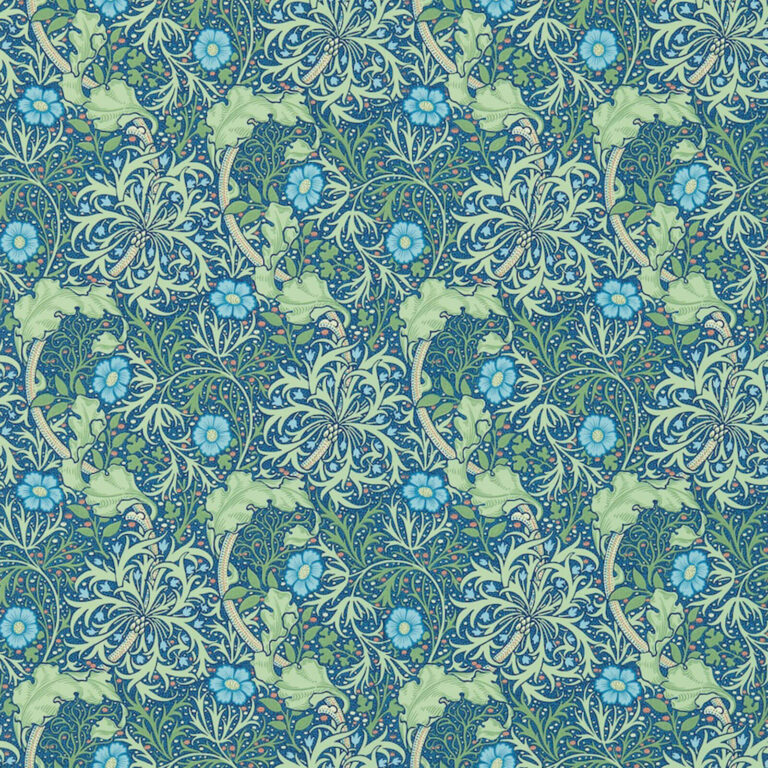 Обои Morris & Co — Seaweed — Cobalt/Thyme — 214713