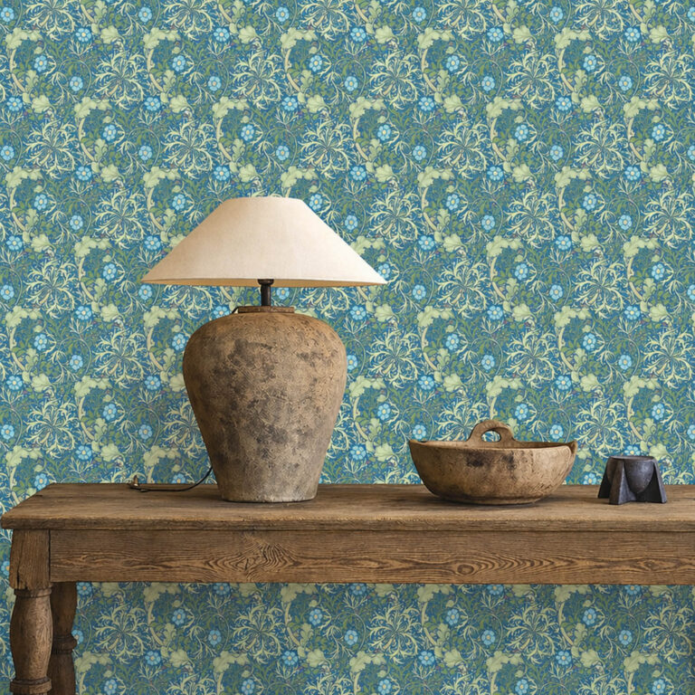 Обои Morris & Co — Seaweed — Cobalt/Thyme — 214713