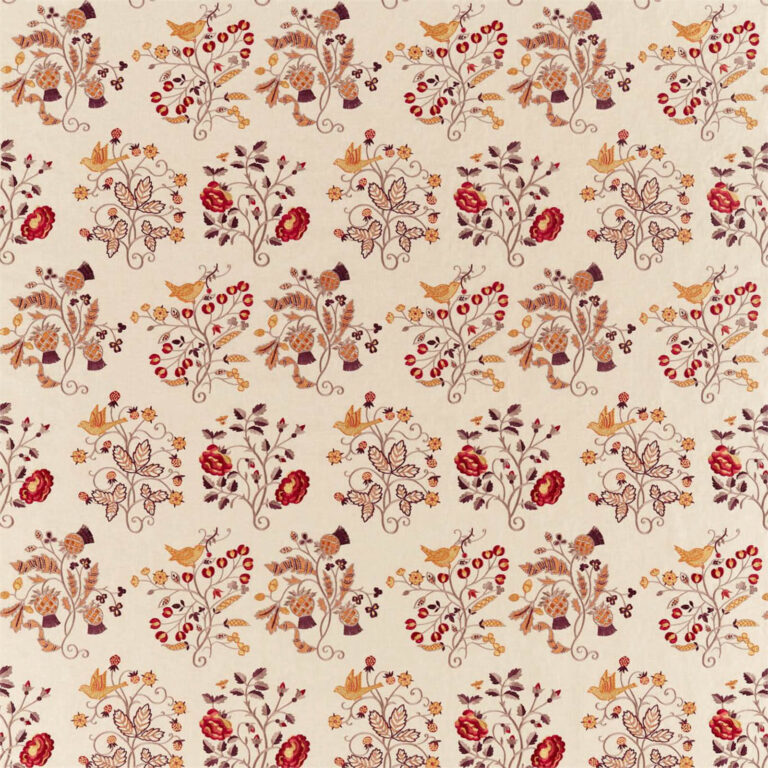 Ткань Morris & Co — Newill Embroidery — Wine/Saffron — 236825