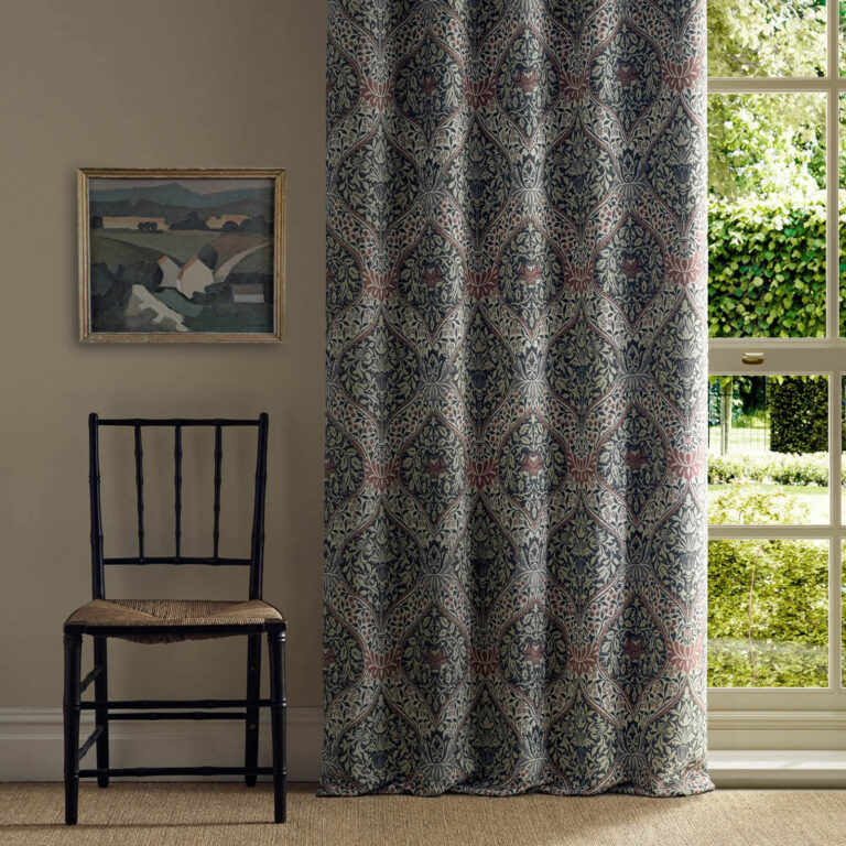 Ткань Morris & Co — Norbury Weave — Slate/Plum — 237654