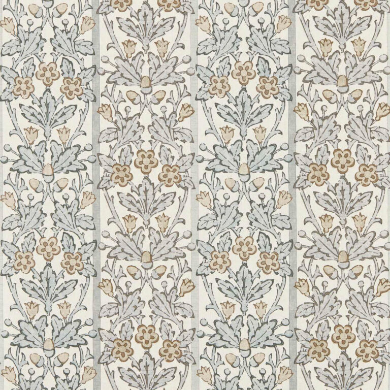 Обои Morris & Co — Oak & Blossom — Mineral Blue/Linen — 217591