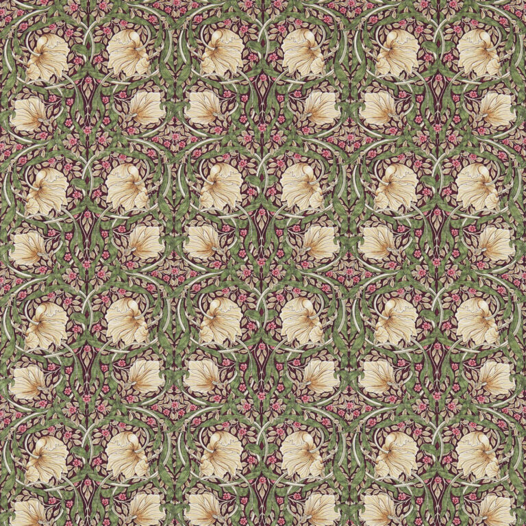 Ткань Morris & Co — Pimpernel — Aubergine/Olive — 224491