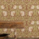 Обои Morris & Co — Pimpernel — Brick/Olive — 210386