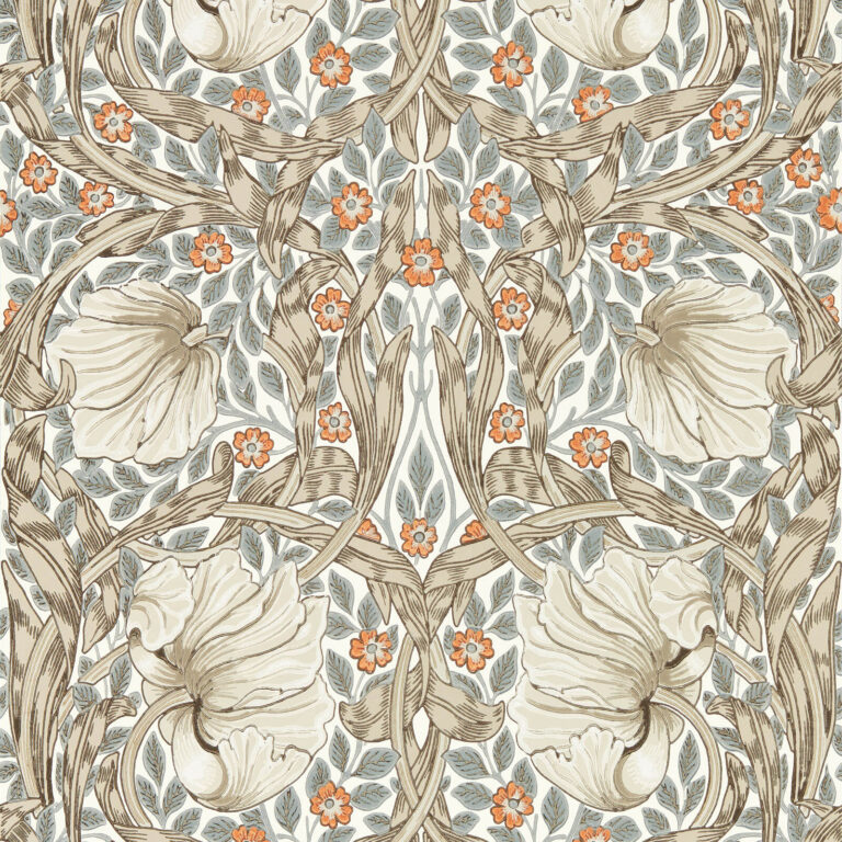 Обои Morris & Co — Pimpernel — Linen/Coral — 217364