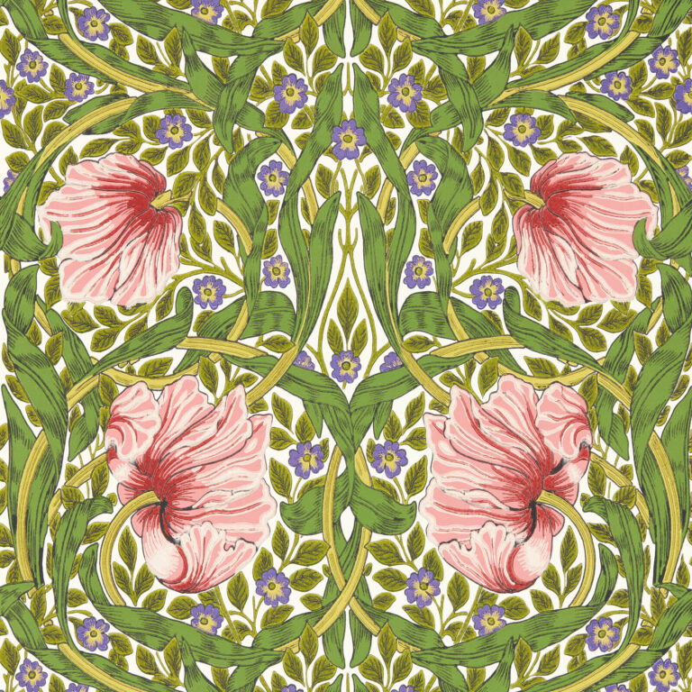 Обои Morris & Co — Pimpernel — Sap Green/Strawberry — 217333