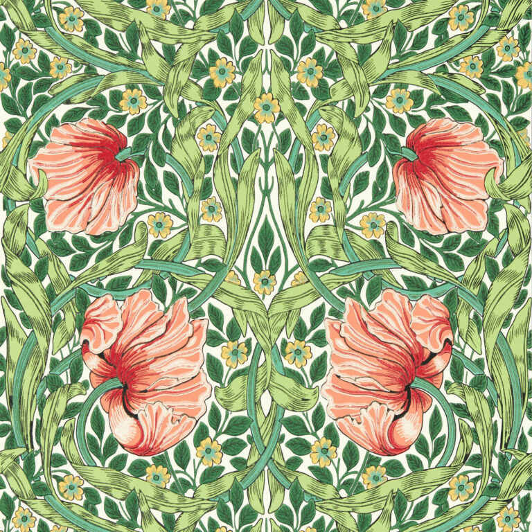 Обои Morris & Co — Pimpernel — Shamrock/Watermelon — 217332