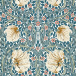 Обои Morris & Co — Pimpernel — Woad/Coral — 217363