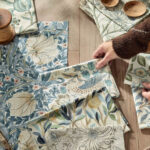 Ткань Morris & Co — Pimpernel Wide Width — Light Blue/Coral — 227281