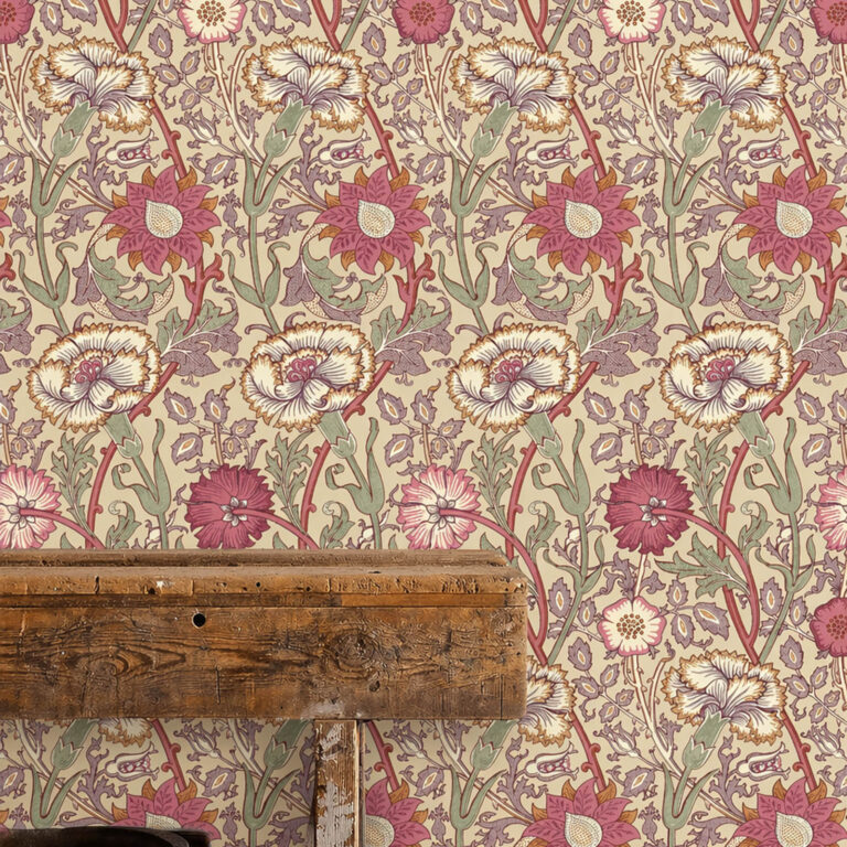Обои Morris & Co — Pink & Rose — Manilla/White — 212566