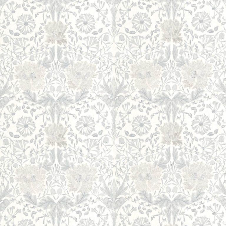 Ткань Morris & Co — Pure Honeysuckle & Tulip Embroidery — Lightish Grey — 236650