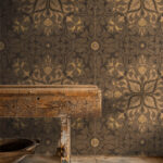 Обои Morris & Co — Pure Net Ceiling — Charcoal/Gold — 216036