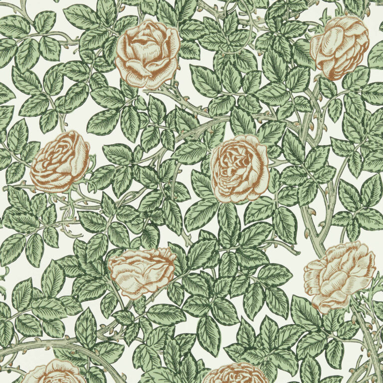 Обои Morris & Co — Rambling Rose — Leafy Arbour/Pearwood — 217208