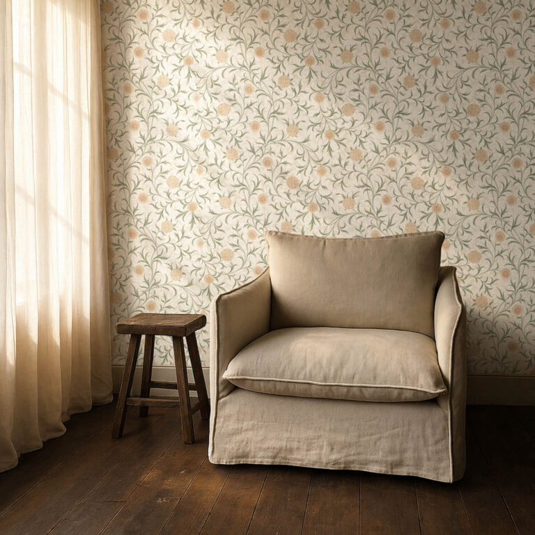 Обои Morris & Co — Scroll — Thyme/Pear — 210365