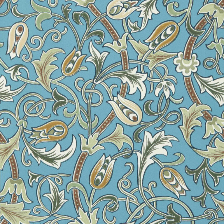 Обои Morris & Co — Scrolling Tulip — Woad/Thyme — 217565