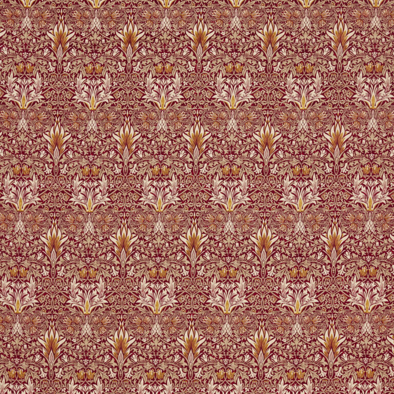 Ткань Morris & Co — Snakeshead Velvet — Crimson/Saffron — 236935