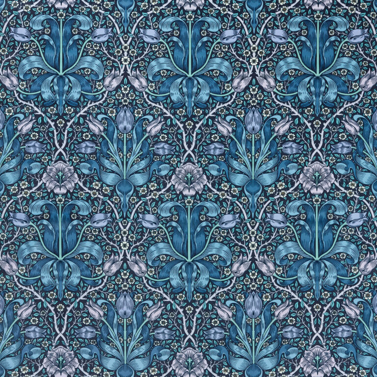 Ткань Morris & Co — Spring Thicket Velvet — Midnight/Lilac — 227206