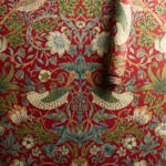 Обои Morris & Co — Strawberry Thief — Crimson/Slate — 212563