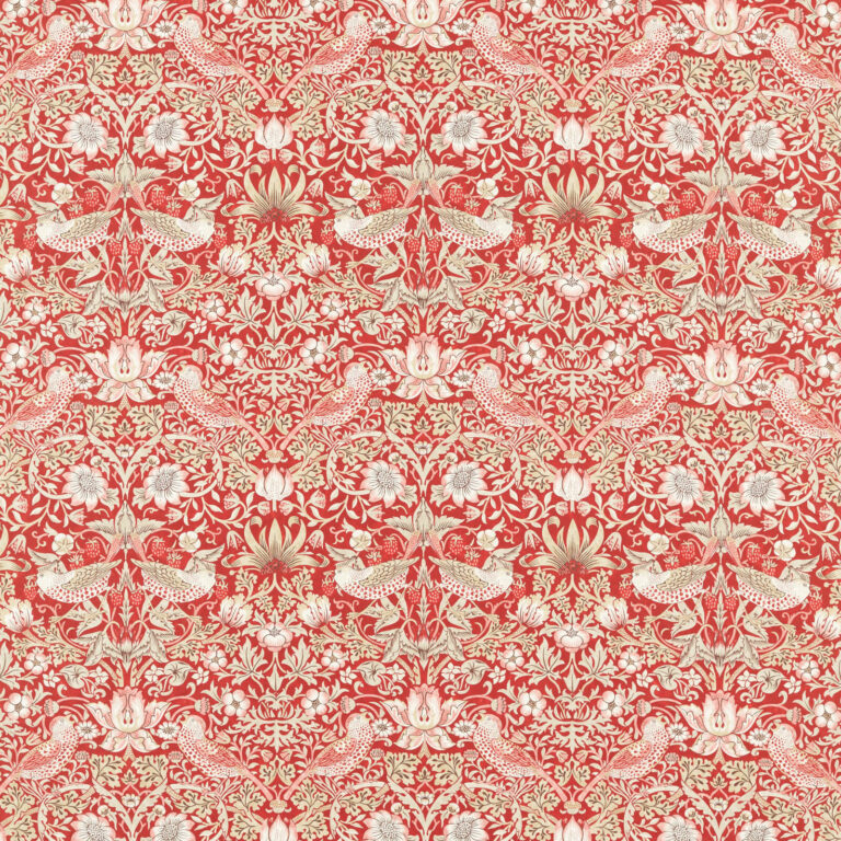 Ткань Morris & Co — Simply Strawberry Thief — Indian Red — 226915