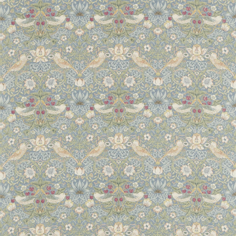 Ткань Morris & Co — Strawberry Thief — Slate/Vellum — 220314